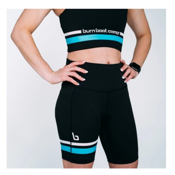 NEW! Burn Boot Camp Burn Stripe Biker Shorts - Multiple Sizes - Picture 2 of 5
